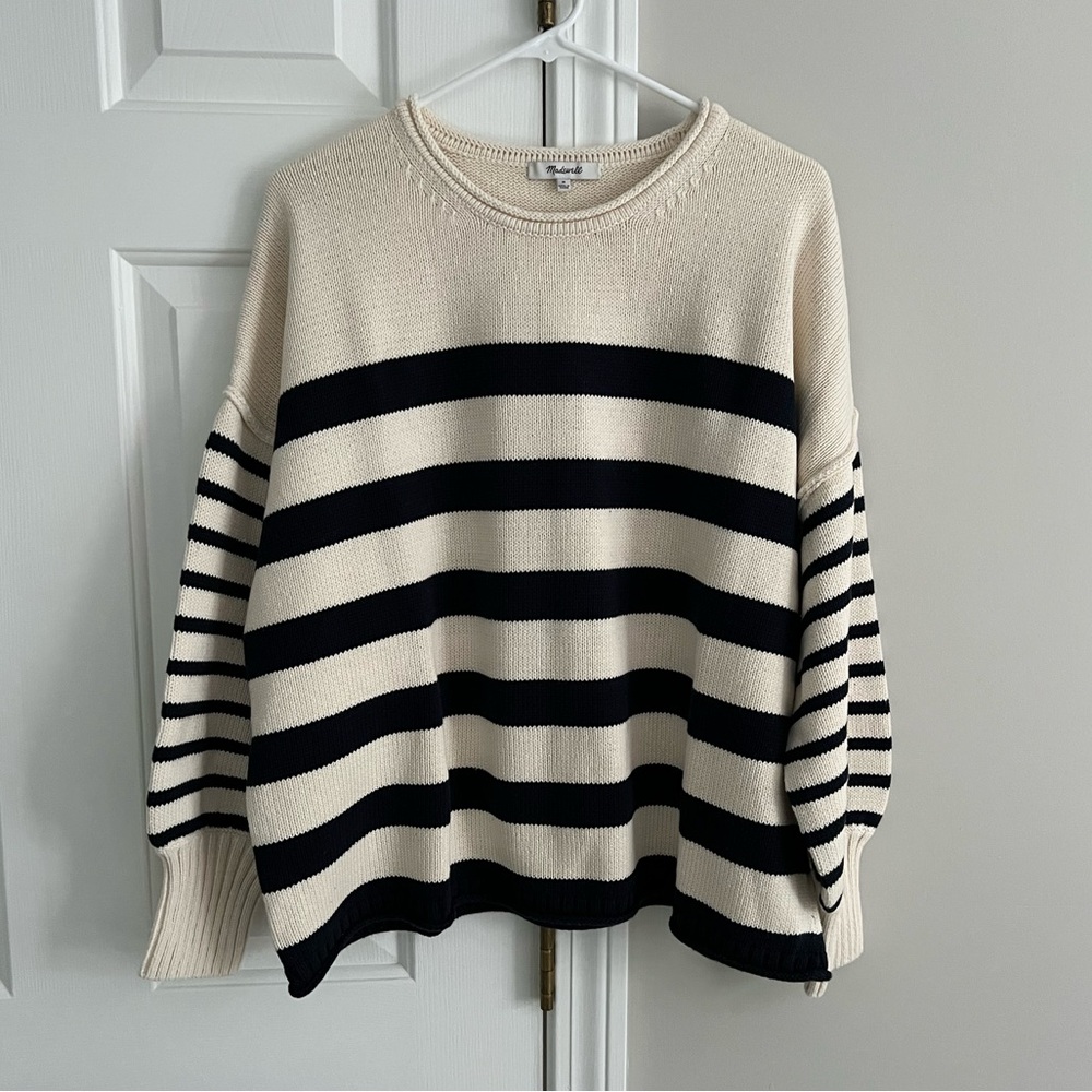 Women’s Madewell Conway Mixed Stripe Pullover (Size M)